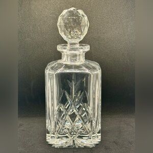 Vintage 24% Lead Crystal Czech Square Glass Decanter 10”